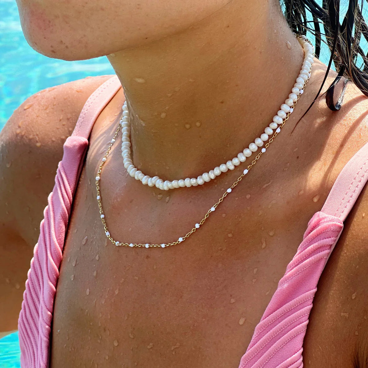 Coconut Beaded Choker