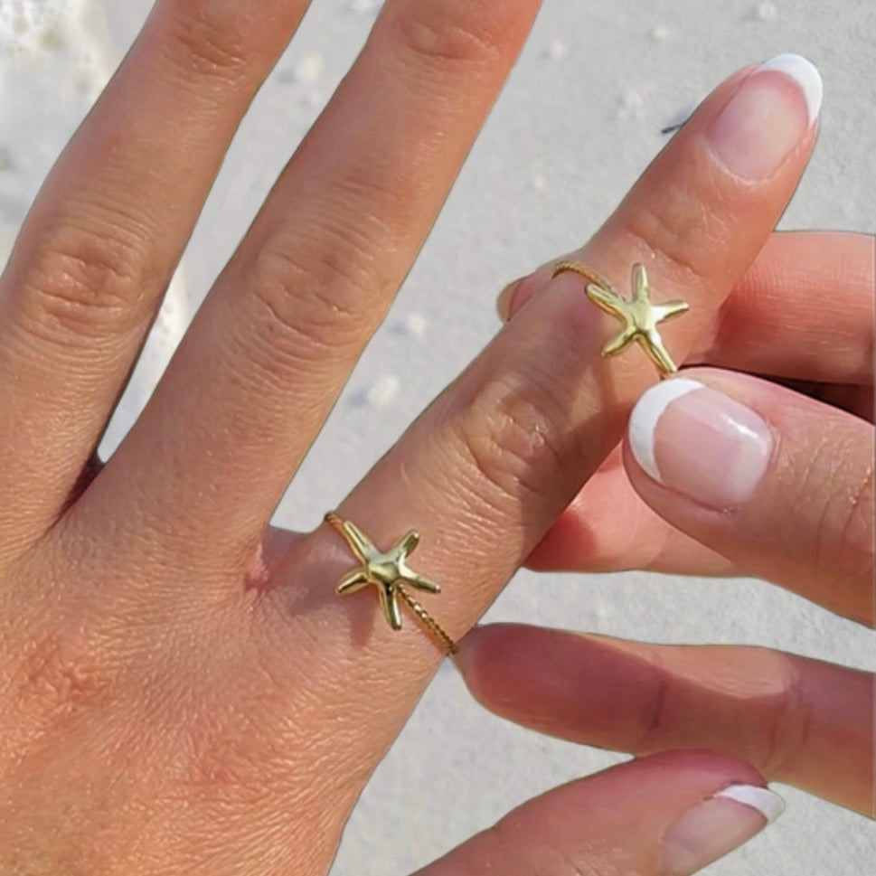 Golden Starfish Ring