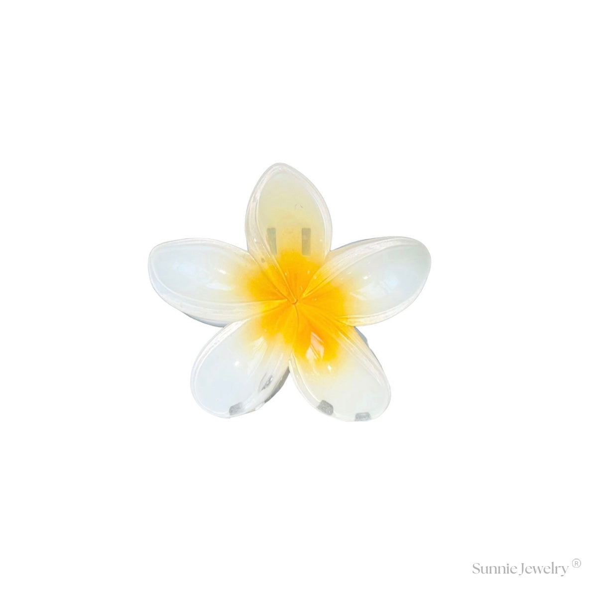 Tropical Hair Clip - White Plumeria