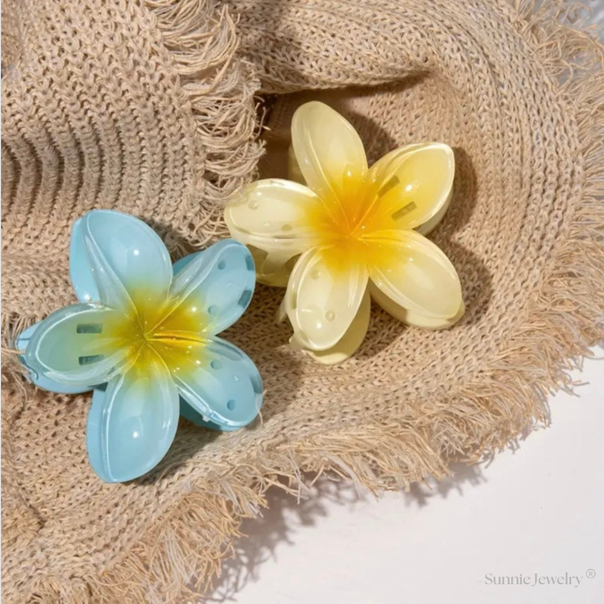 Tropical Hair Clip - Bahama Blue