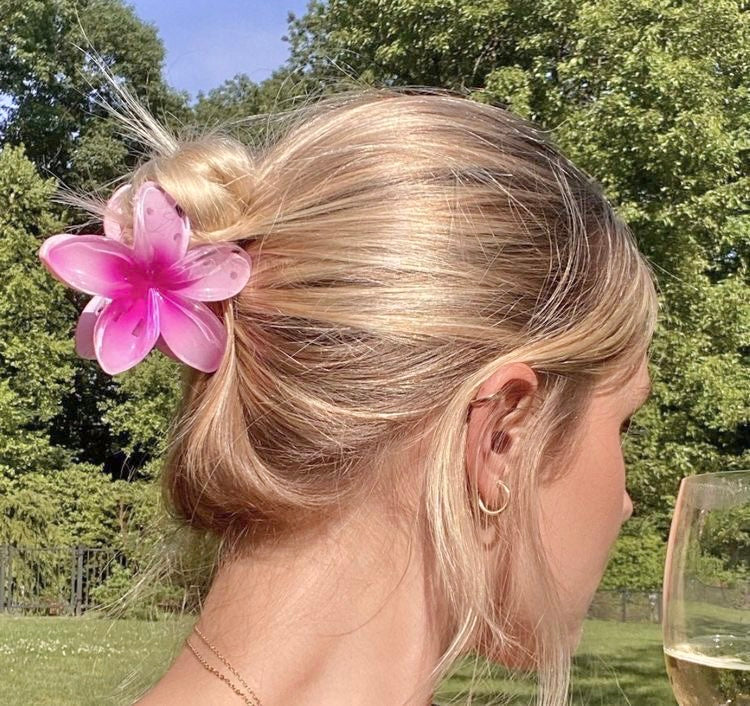 Tropical Hair Clip - Pink Hibiscus