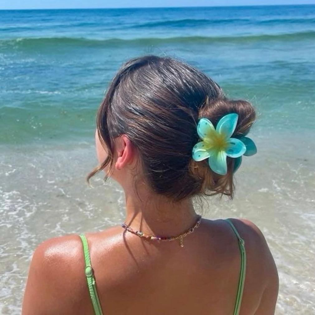 Tropical Hair Clip - Bahama Blue