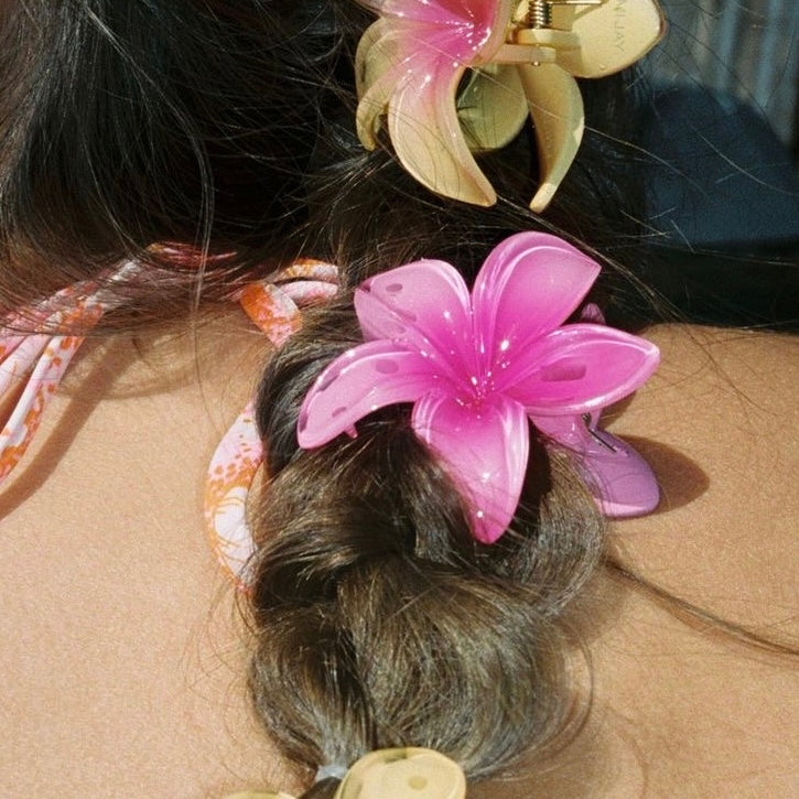 Tropical Hair Clip - Pink Hibiscus