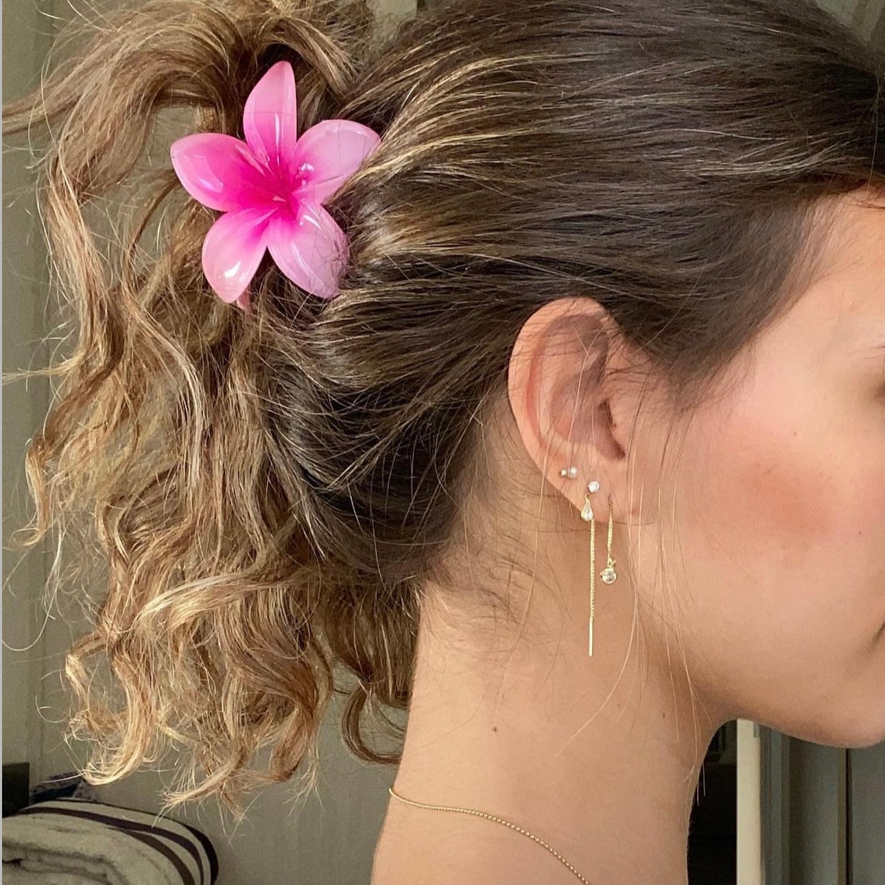 Tropical Hair Clip - Pink Hibiscus