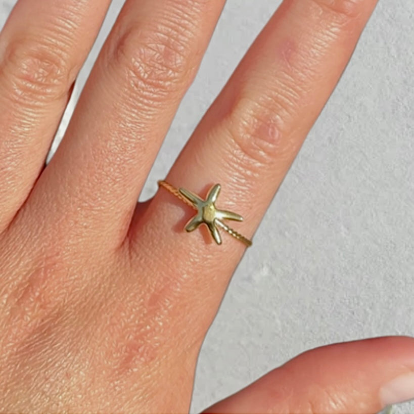 Golden Starfish Ring