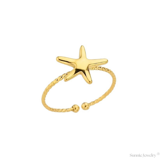 Golden Starfish Ring